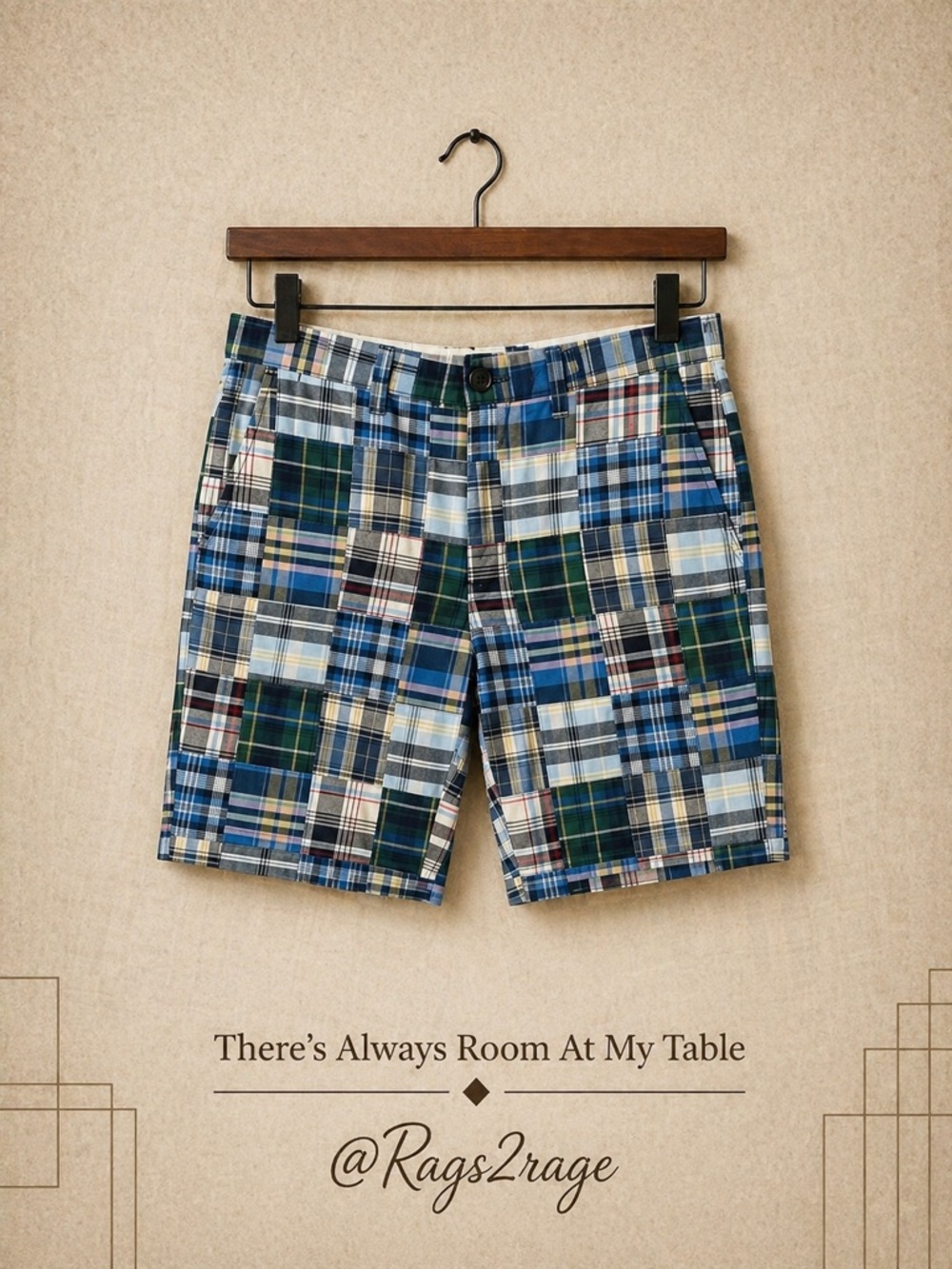 J Crew Madras Patchwork Shorts Mens 33 Cotton Preppy Plaid Casual